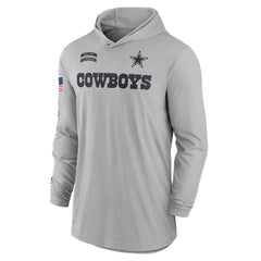 NFL Dallas Cowboys 2024 Salute to Service Lightweight Dri-FIT Long Sleeve Hoodie T-Shirt