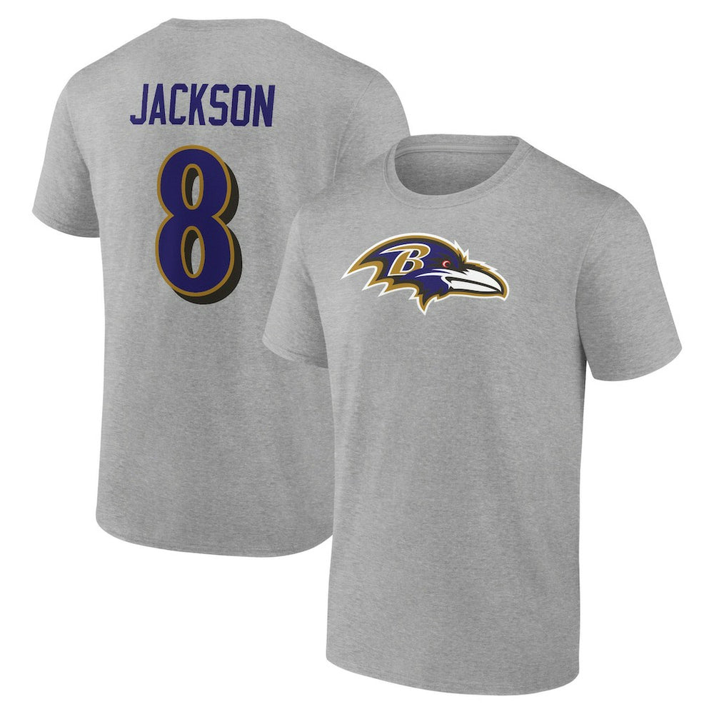 NFL Baltimore Ravens Lamar Jackson  Icon Player Name & Number T-Shirt