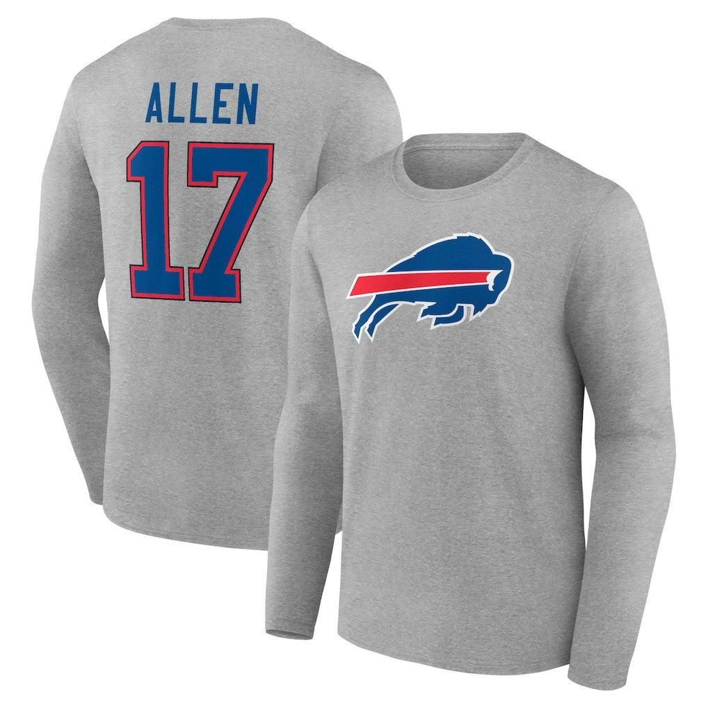 NFL Buffalo Bills Josh Allen  Icon Player Name & Number Long Sleeve T-Shirt
