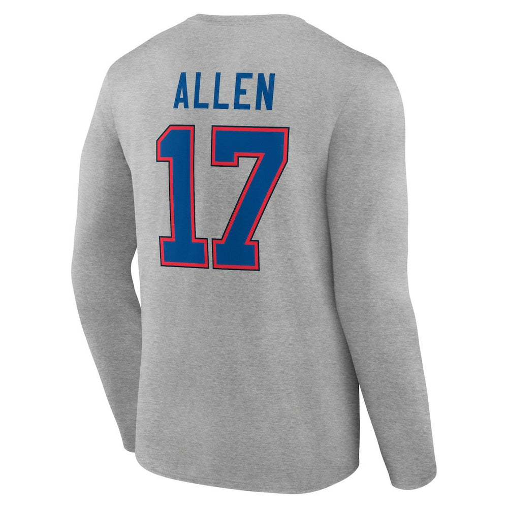 NFL Buffalo Bills Josh Allen  Icon Player Name & Number Long Sleeve T-Shirt