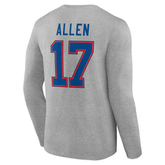 NFL Buffalo Bills Josh Allen  Icon Player Name & Number Long Sleeve T-Shirt