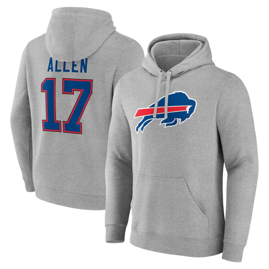 NFL Buffalo Bills Josh Allen  Icon Player Name & Number Pullover Hoodie