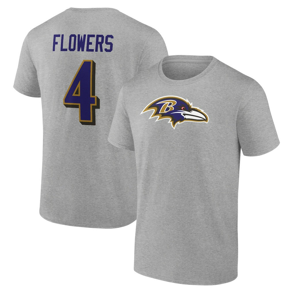 NFL Baltimore Ravens Zay Flowers  Icon Player Name & Number T-Shirt