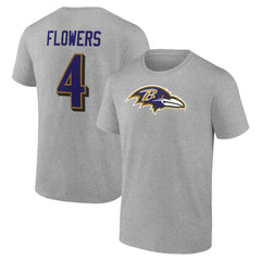 NFL Baltimore Ravens Zay Flowers  Icon Player Name & Number T-Shirt