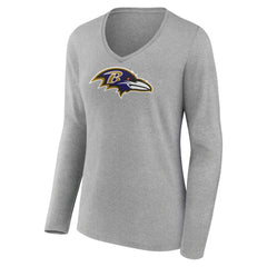 NFL Baltimore Ravens Zay Flowers  Women's Icon Player Name & Number Long Sleeve V-Neck T-Shirt