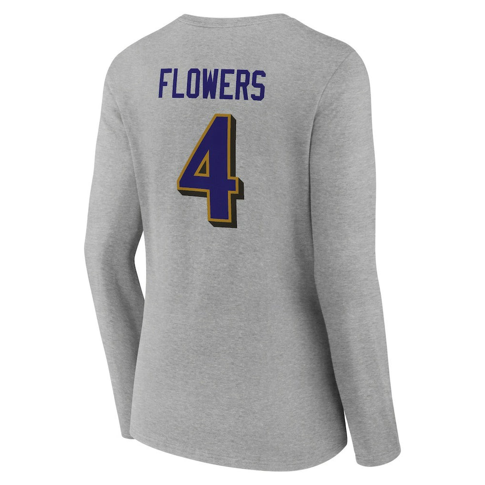 NFL Baltimore Ravens Zay Flowers  Women's Icon Player Name & Number Long Sleeve V-Neck T-Shirt