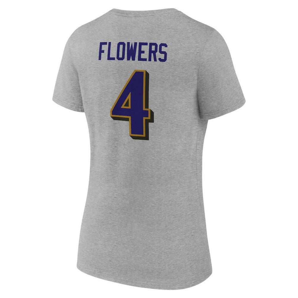 NFL Baltimore Ravens Zay Flowers  Women's Icon Player Name & Number V-Neck T-Shirt