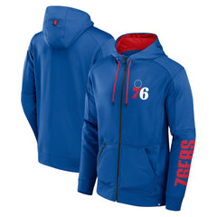 Philadelphia 76ers Baller Defender Performance Full-Zip Hoodie - Royal | Fanatics shop