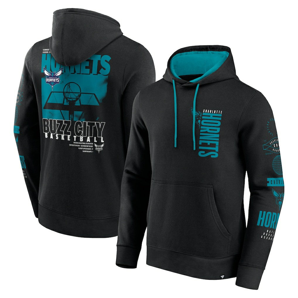 Charlotte Hornets Game Time Crossover Pullover Hoodie - Black | Fanatics sale