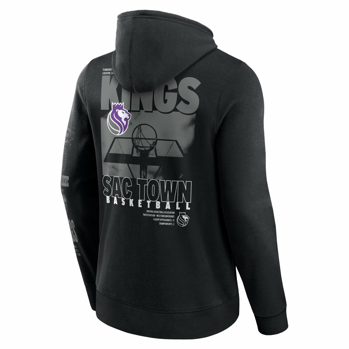 Sacramento Kings Game Time Crossover Pullover Hoodie - Black | Fanatics cheap