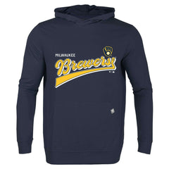 Milwaukee Brewers Levelwear  Relay 2.0 Retro Pullover Hoodie - Navy