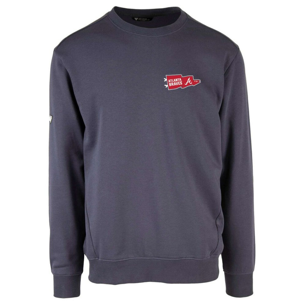 Atlanta Braves Levelwear  Zane Rafters Pullover Sweatshirt - Navy