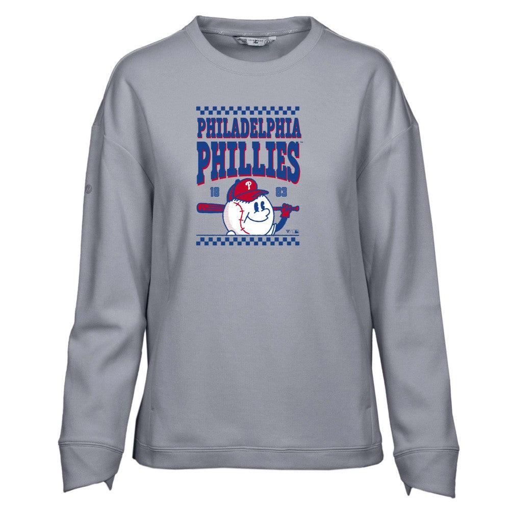 Philadelphia Phillies Levelwear Women's  Fiona Inaugural Pullover Sweatshirt - Gray