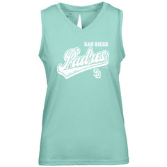San Diego Padres Levelwear Women's  Paisley Sweep V-Neck Tank Top - Mint