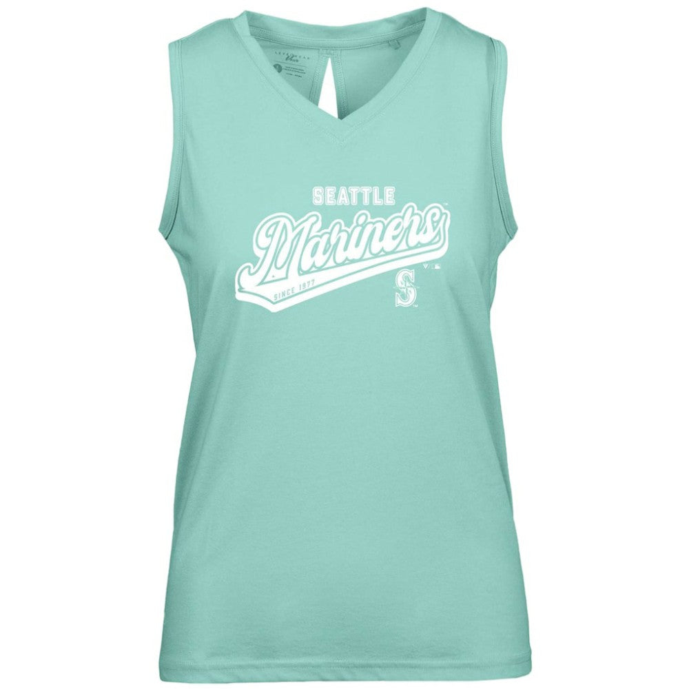 Seattle Mariners Levelwear Women's  Paisley Sweep V-Neck Tank Top - Mint