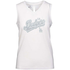 Los Angeles Dodgers Levelwear Women's  Paisley Sweep V-Neck Tank Top - White