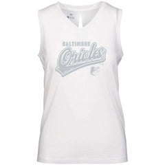 Baltimore Orioles Levelwear Women's  Paisley Sweep V-Neck Tank Top - White