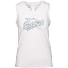 Cleveland Guardians Levelwear Women's  Paisley Sweep V-Neck Tank Top - White