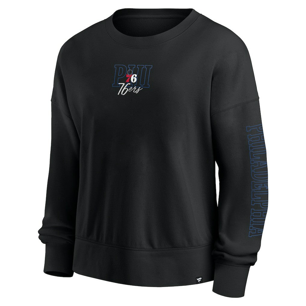Philadelphia 76ers Women's Oversized Game Day Pullover Sweatshirt - Black | Fanatics cheap
