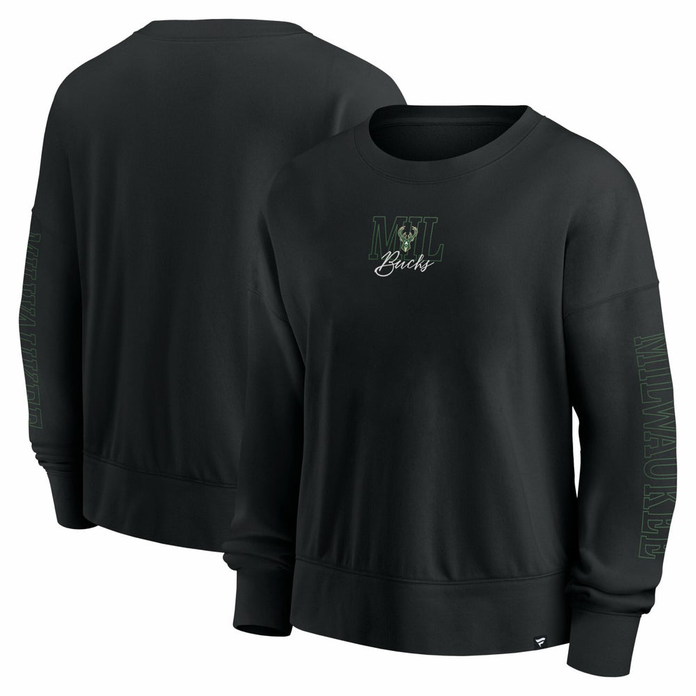 Milwaukee Bucks Women's Oversized Game Day Pullover Sweatshirt - Black | Fanatics outlet