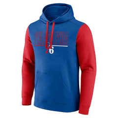 Philadelphia 76ers Logo Athletic Outline Colorblock Pullover Hoodie - Royal outlet