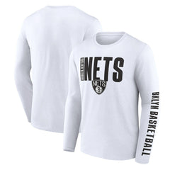 Brooklyn Nets Logo Athletic Vision Long Sleeve T-Shirt - White outlet