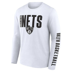 Brooklyn Nets Logo Athletic Vision Long Sleeve T-Shirt - White outlet