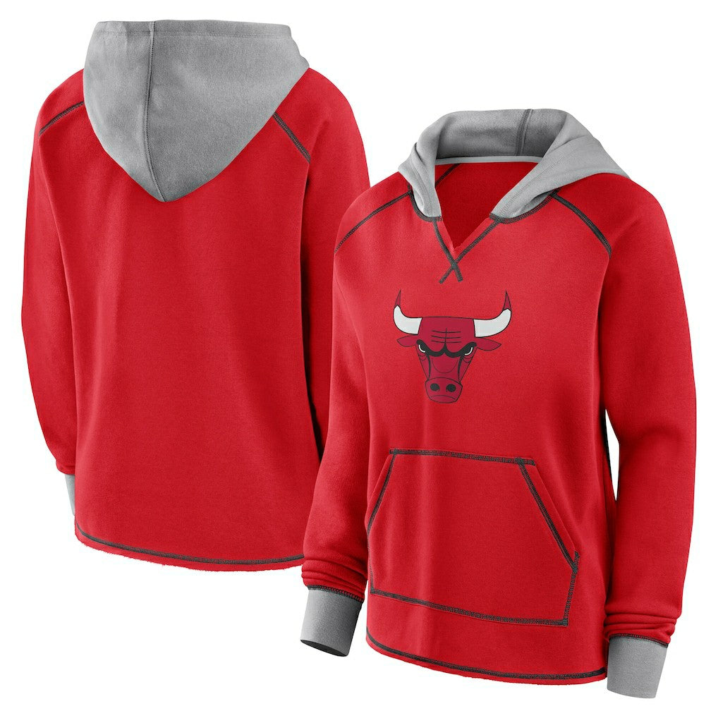 Chicago Bulls Logo Athletic Women's Boom Pullover Hoodie - Red on sale