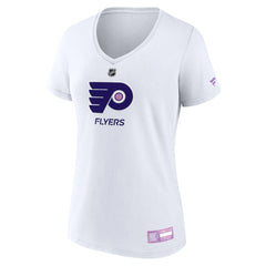 Philadelphia Flyers Fanatics Women's 2024 Hockey Fights Cancer V-Neck T-Shirt