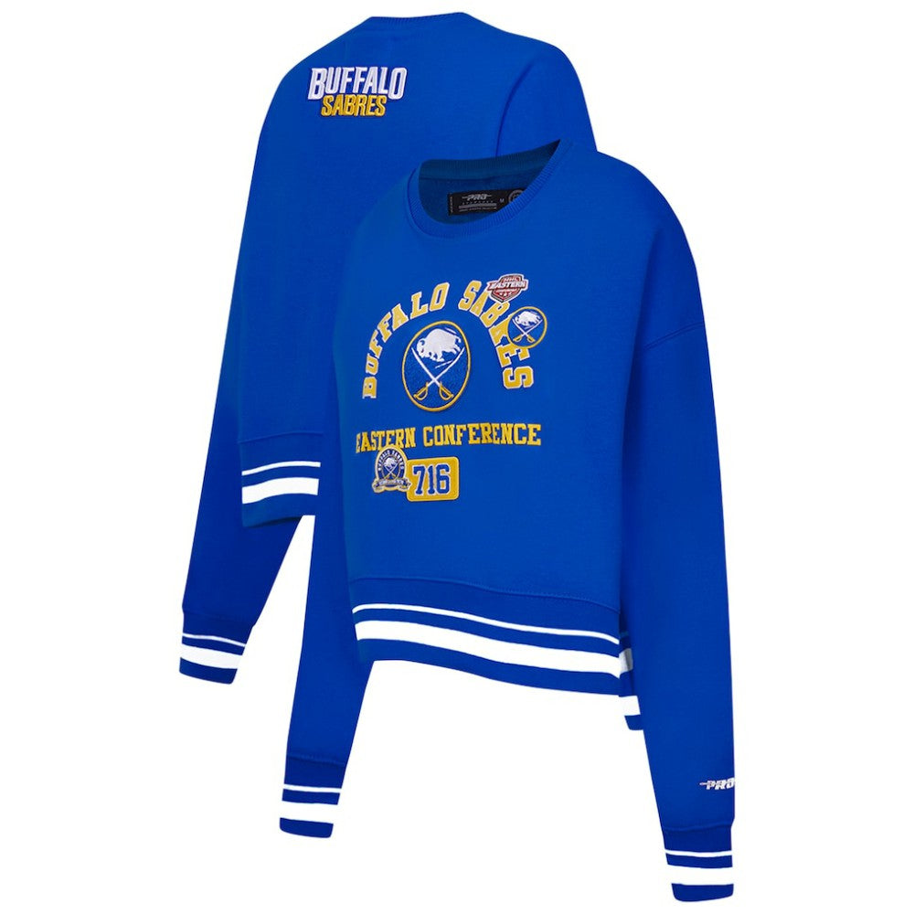 Buffalo Sabres Pro Standard Women's Area Code Cropped Pullover Sweatshirt