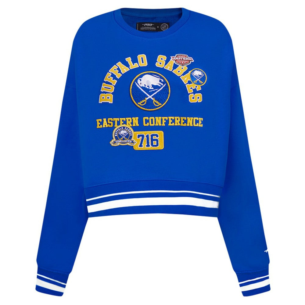 Buffalo Sabres Pro Standard Women's Area Code Cropped Pullover Sweatshirt