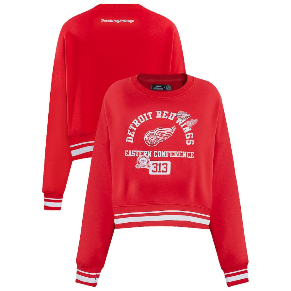 Detroit Red Wings Pro Standard Women's Area Code Cropped Pullover Sweatshirt