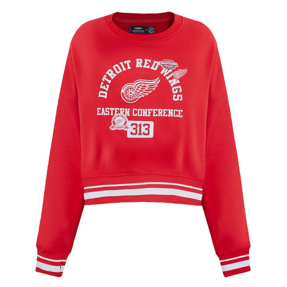 Detroit Red Wings Pro Standard Women's Area Code Cropped Pullover Sweatshirt