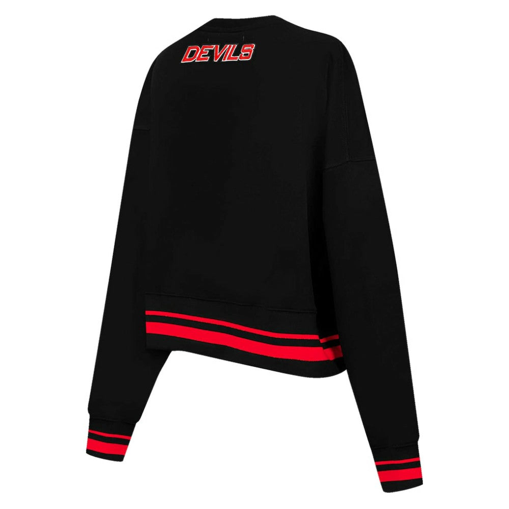 New Jersey Devils Pro Standard Women's Area Code Cropped Pullover Sweatshirt