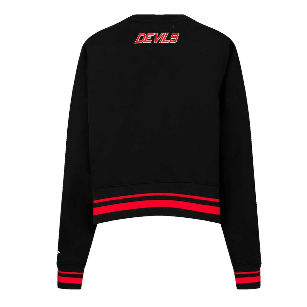 New Jersey Devils Pro Standard Women's Area Code Cropped Pullover Sweatshirt