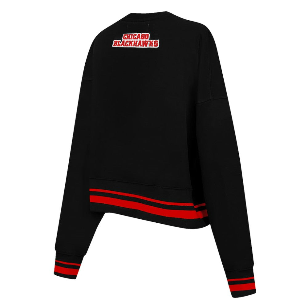 Chicago Blackhawks Pro Standard Women's Area Code Cropped Pullover Sweatshirt