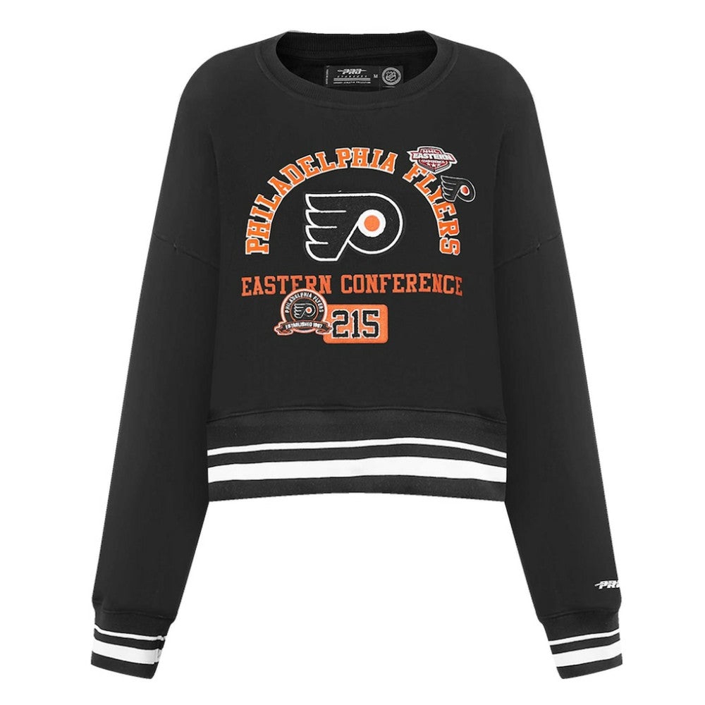 Philadelphia Flyers Pro Standard Women's Area Code Cropped Pullover Sweatshirt