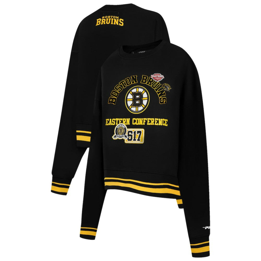 Boston Bruins Pro Standard Women's Area Code Cropped Pullover Sweatshirt