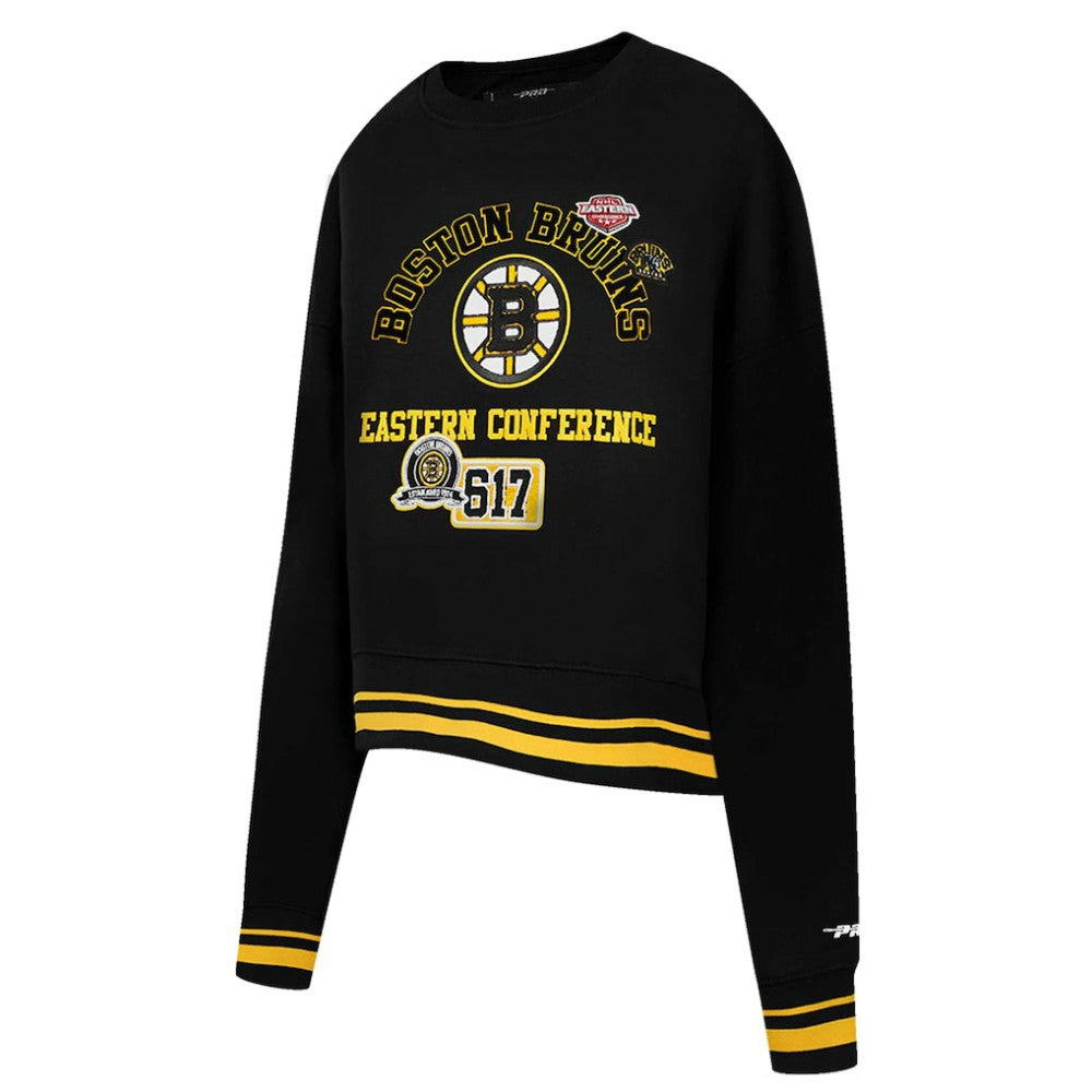 Boston Bruins Pro Standard Women's Area Code Cropped Pullover Sweatshirt