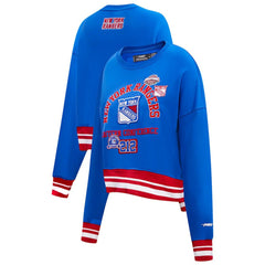 New York Rangers Pro Standard Women's Area Code Cropped Pullover Sweatshirt