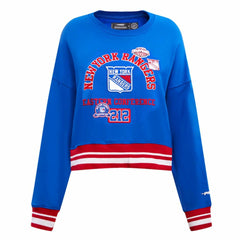 New York Rangers Pro Standard Women's Area Code Cropped Pullover Sweatshirt