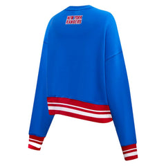 New York Rangers Pro Standard Women's Area Code Cropped Pullover Sweatshirt