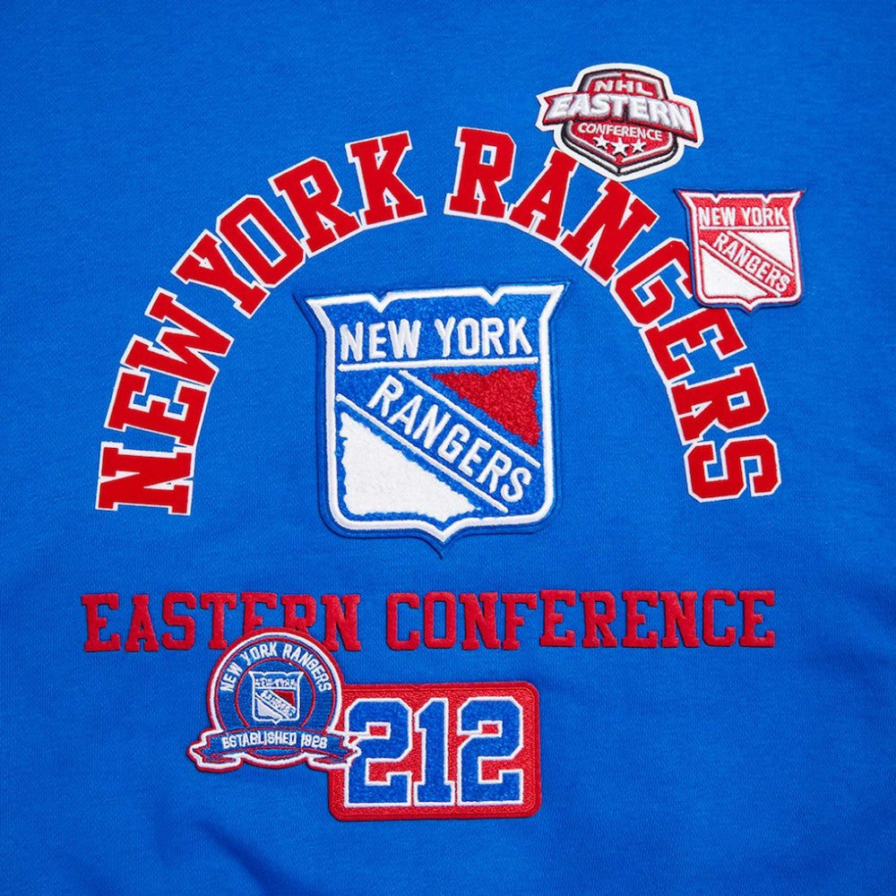 New York Rangers Pro Standard Women's Area Code Cropped Pullover Sweatshirt