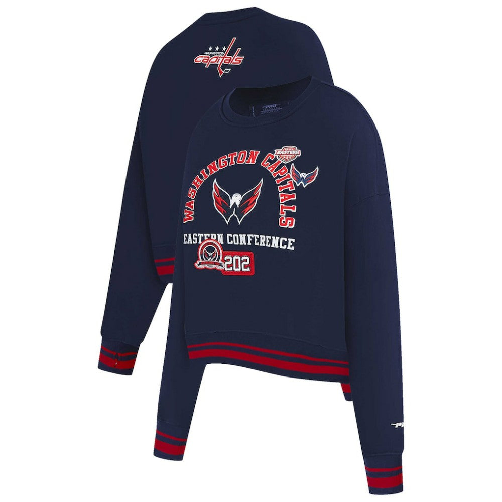 Washington Capitals Pro Standard Women's Area Code Cropped Pullover Sweatshirt