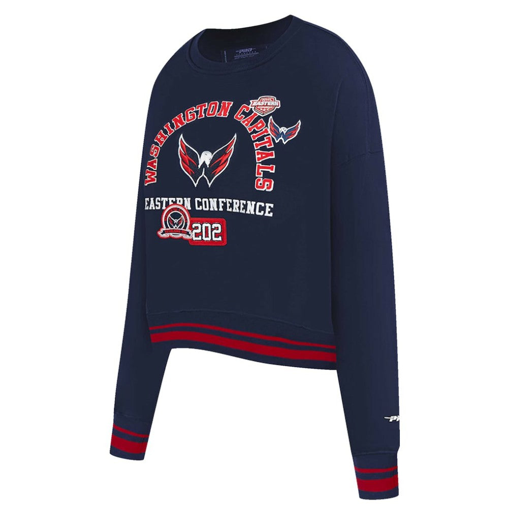 Washington Capitals Pro Standard Women's Area Code Cropped Pullover Sweatshirt