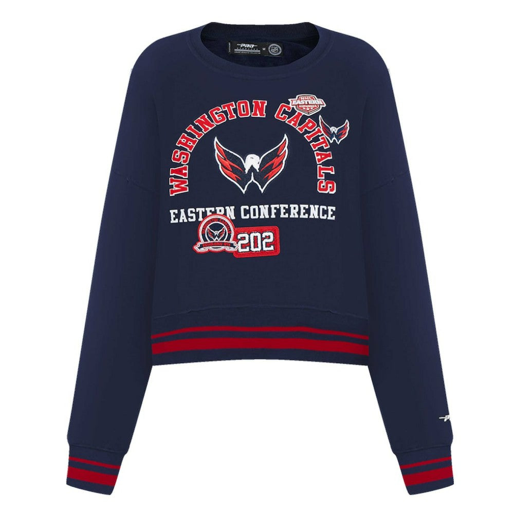 Washington Capitals Pro Standard Women's Area Code Cropped Pullover Sweatshirt