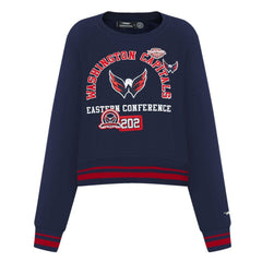 Washington Capitals Pro Standard Women's Area Code Cropped Pullover Sweatshirt