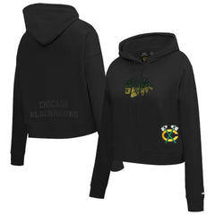 Chicago Blackhawks Pro Standard Women's Jewels Cropped Pullover Hoodie