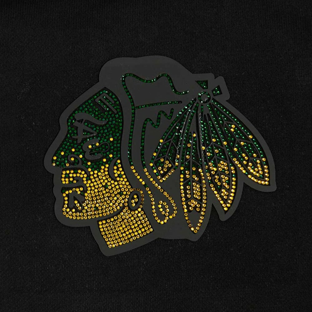 Chicago Blackhawks Pro Standard Women's Jewels Cropped Pullover Hoodie