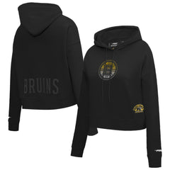 Boston Bruins Pro Standard Women's Jewels Cropped Pullover Hoodie